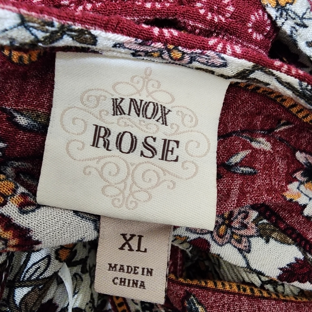 Knox Rose XL Boho Floral Maxi Dress Sleeveless Border Print Festival Cottagecore - Picture 11 of 13